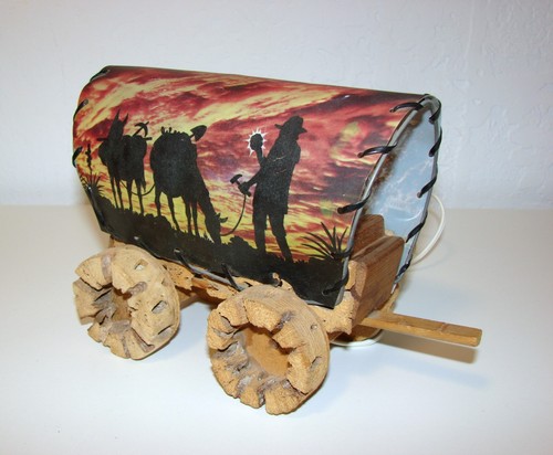 Vintage mcm covered wagon wood - mcm,
